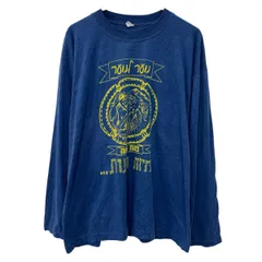 長袖 プリントTシャツ XL～ ブルー イエロー プルオーバー バックプリント ビックプリント ロンT プリント ワンポイント 春物 a803-5287