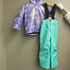 N2035 【上下セット 120㎝】JOYRIDE ジョイライド キッズ ガールズ スキーウェア スノー 紫 サックスカラー ジャケット パンツ 雪遊び 女の子