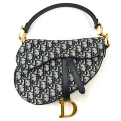 Dior ディオール トロッター サドルバッグ 2Way ショルダーバッグ ネイビー 管理番号：11048