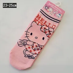 【23-25㎝】【ハローキティ】レディース　靴下　レディース　ソックス　婦人ソックス　サンリオ　キャラクターソックス　KITTY　スニーカーソックス　ショート丈　NAIGAI　☆⑫