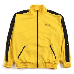 極美品○CELINE セリーヌ 2Y8311210 ロゴプリント トリオンフジップ スナップボタン付き ブルゾン トラックジャケット イエロー ブラック XS イタリア製 正規品 メンズのサムネイル