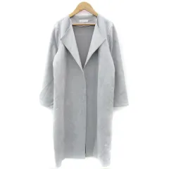 トゥエルブアジェンダ 12Twelve Agenda ノーカラーコート スプリングコート ロング丈 前開き 2 グレー /YM4