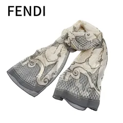 フェンディ FENDI スカーフ ストール グレー 総柄 大判