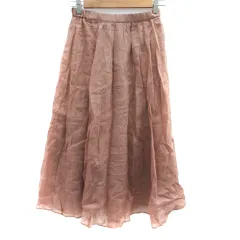 コラージュ ガリャルダガランテ COLLAGE GALLARDAGALANTE フレアスカート マキシ丈 ロング丈 麻 リネン F 茶 ブラウン /SM2