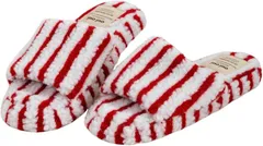 S.F.Yammy スリッパ もこもこ 室内 ふわふわあったか ルームシューズ 冬用 暖かい 北欧 (レッド,  M)