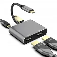 【2026年 新製品】USB Type-C HDMI対応 4in1ドッキングステーション HDMI1.4 4K x2ポート/PD 60W急速充電/USB 3.0高速転送 マルチディスプレイ 3画面 株式会社Hanxコマース DST-7CH2