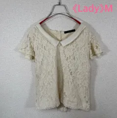 PAGEBOY ページボーイ 総レース 襟付き 半袖ブラウス アイボリー