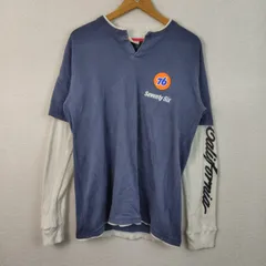 00s 76 Lubricants 76ルブリカンツ ロンT ネイビー Lサイズ メンズ 古着 ストリート アメカジ　Y2K