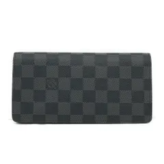 【栄】ルイヴィトン ポルトフォイユ プラザ ウォレット 財布 二つ折り 長財布 ダミエ グレー ブラック シルバー金具 小物 その他 保存袋