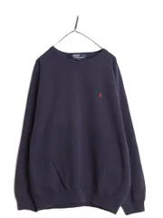 【お得なクーポン配布中!】 90s ポロ ラルフローレン クルーネック ワンポイント スウェット メンズ XL / 古着 オールド 裏起毛 トレーナー プルオーバー 大きいサイズ