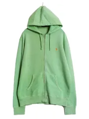 【お得なクーポン配布中!】 ポロ ラルフローレン フルジップ スウェット フード パーカー メンズ L / 古着 ヴィンテージ 加工 タイプ トレーナー 裏起毛 ワンポイント