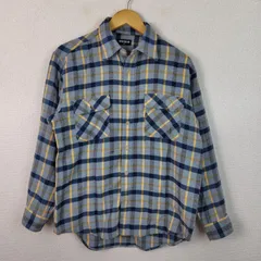 00s UNIQLO ユニクロ ネルシャツ チェック柄 ブルー Mサイズ メンズ 古着 ストリート アメカジ シティーボーイ