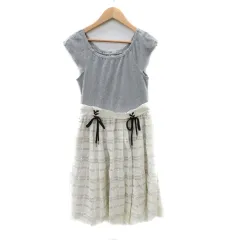 ジルバイジルスチュアート JILL by JILLSTUART ノースリーブワンピース ミニ丈 レースアップ 切替 チェック柄 S グレー /YK46