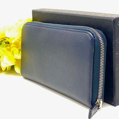 値下げ！Piccino 長財布 ネイビー（エルメスと同じ革使用） - メルカリ