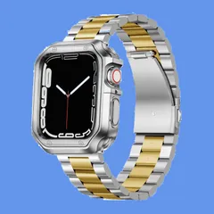 アップルウォッチバンド コンパチブル ステンレス コンパチブル シルバー 38mm 40mm ゴールド 41mm ポリッシュTPUケース 42mm 44mm コンパチブルiWatch 45mm ベルト 46mm バンド Series Watch 10/9/8/