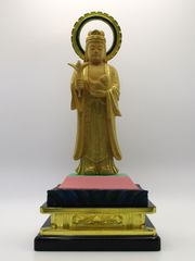 セール・新品】 子安鬼子母神 木地彫り 下台付 高さ約13cm 鬼子母神