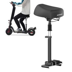 Electric Kick Scooter Saddle, Height Adjustable, Rust-Resistant, Wide Cushion Suspension, Punch-Free, Easy Installation, Aluminum Alloy, Compatible with ST3/S07