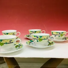 未使用品 NARUMI カップ&ソーサー5客セット ぶどう柄 箱付き