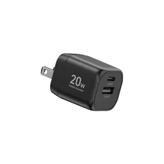 [山善] USB Type-C Type-A 充電器 20W PD対応 2ポート GaN スマホ タブレット 小型軽量 折りたたみ収納プラグ PSE認証 高速充電 耐トラッキング対策 ブラック YPD-20CA [単品] [20W/2ポート/スマートフォン]