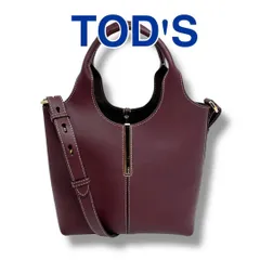 トッズ TOD'S レザー ショッピング トート バッグ ミニ ボルドー ハンドバッグ ショルダーバッグ レディース ブランド 美品 希少カラー