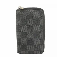 【6ca0226-k】ルイヴィトン コインケース ダミエ・グラフィット ジッピーコインパース N63076 ブラック グレー【中古】メンズ