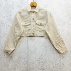 INGNI イング デニムジャケット クロップド丈 カジュアル シンプル 無地 ホワイト Fサイズ ◎_〇□☆