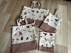 ハンドメイド 犬柄 入園・入学グッズ 4点セット　オプションあり