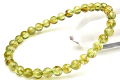 【１点物】癒やしのグリーン ペリドット　5.5mm　ブレスレット パワーストーン 天然石 _U9448