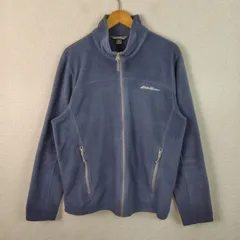 Eddie Bauer エディーバウアー フリースジャケット ロゴ刺繍 ネイビー XLサイズ メンズ 古着 アウトドア アメカジ