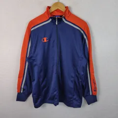 00s Champion チャンピオン セットアップ トラックジャケット トラックパンツ ロゴ刺繍 ネイビー Lサイズ メンズ 古着 スポーツMIX ストリート アメカジ