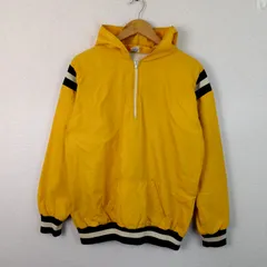 90s Russell Athletic ラッセルアスレティック ナイロンジャケット ハーフジップ イエロー Lサイズ レディース 古着 アメカジ ストリートのサムネイル
