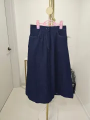 デニム Aライン ロング丈スカート