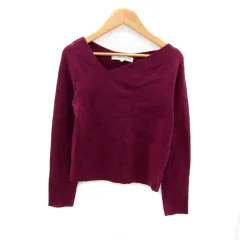 マーキュリーデュオ MERCURYDUO ニット カットソー 長袖 アシンメトリーネック 無地 F 紫 パープル /SY31