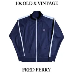 古着 FRED PERRY Track Jacket made in PORTUGAL フレッドペリー トラック トップ ジャケット ネイビー Y XL 当時物 ヴィンテージ ビンテージ ジャージ ポルトガル製