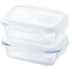 ホームミール 耐熱ガラス保存容器2個セット (HO-21)