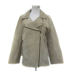 ミスティック mystic ライダースジャケット レザージャケット 革ジャン ミドル丈 ダブル ジップアップ 豚革 F ライトベージュ /YS4 