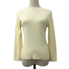 ロペピクニック ROPE Picnic セーター ニット プルオーバー モックネック リブ 無地 長袖 38 黄 イエロー