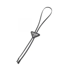 プラダ PRADA ネクタイ SAFFIANO TRIANG 2IC027 ブラック サフィアーノレザー サフィアーノレザー ボロタイ メンズ Used Aのサムネイル