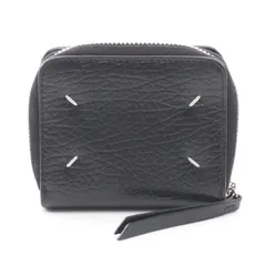 メゾンマルジェラ11 Maison Margiela 11 ラウンド財布 S56UI0012 ブラック レザー 二つ折り財布 ユニセックス Used B