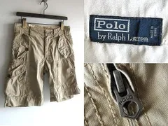 Polo by Ralph Lauren ラルフローレン ビンテージ加工 アシンメトリーポケット カーゴショートパンツ ショーツ 28(30インチ相当) ベージュ