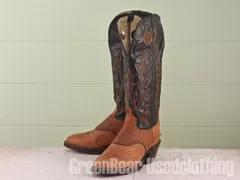 MN079 USA製 Tony Lama ウエスタンブーツ 茶 メンズ 9D 27cm