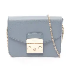 フルラ Furla ショルダーバッグ メトロポリス ミニ G6400 ブルー レザー メトロポリス チェーンショルダー レディース Used A