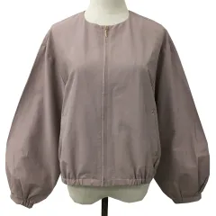 インデックス INDEX ジャケット ブルゾン ノーカラー ジップアップ 無地 長袖 L ピンク