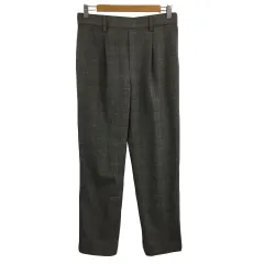 ドレスキップ DRESKIP パンツ テーパード ロング ウエストゴム タック チェック L グレー