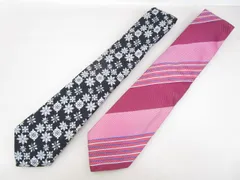 【送料無料】★ Paul Smith & EMILIO PUCCI ★ ポールスミス & エミリオプッチ  ネクタイ2本セット   ピンク系 / ブラック系  ［759-313-800_0303］