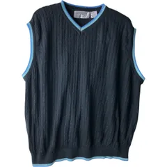 古着 GIANFRANCO RUFFINI ケーブル編み Vネック アクリルニットベスト メンズM相当/eaa605612