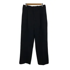 アーバンリサーチ ドアーズ URBAN RESEARCH DOORS パンツ テーパード ロング タック センタープレス ウエストゴム 無地 M 黒 ブラック