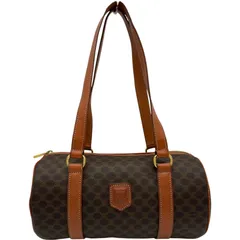 セリーヌ CELINE マカダムミニボストンバッグ ダークブラウン コーティングキャンバス レディース ボストンバッグ