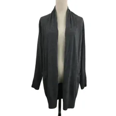 マルティニーク martinique カーディガン ニット ロング ショールカラー 前開き 無地 ウール 長袖 グレー