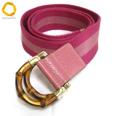 #ae グッチ GUCCI ベルト ピンク系 シェリーライン バンブー レディース [994343] k01